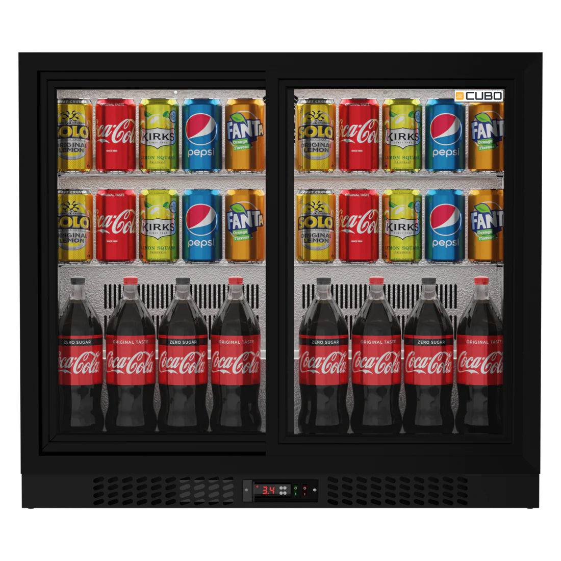 Bar Fridge 207L - 2 Sliding Glass Doors - Lockable - CS-210S-EE