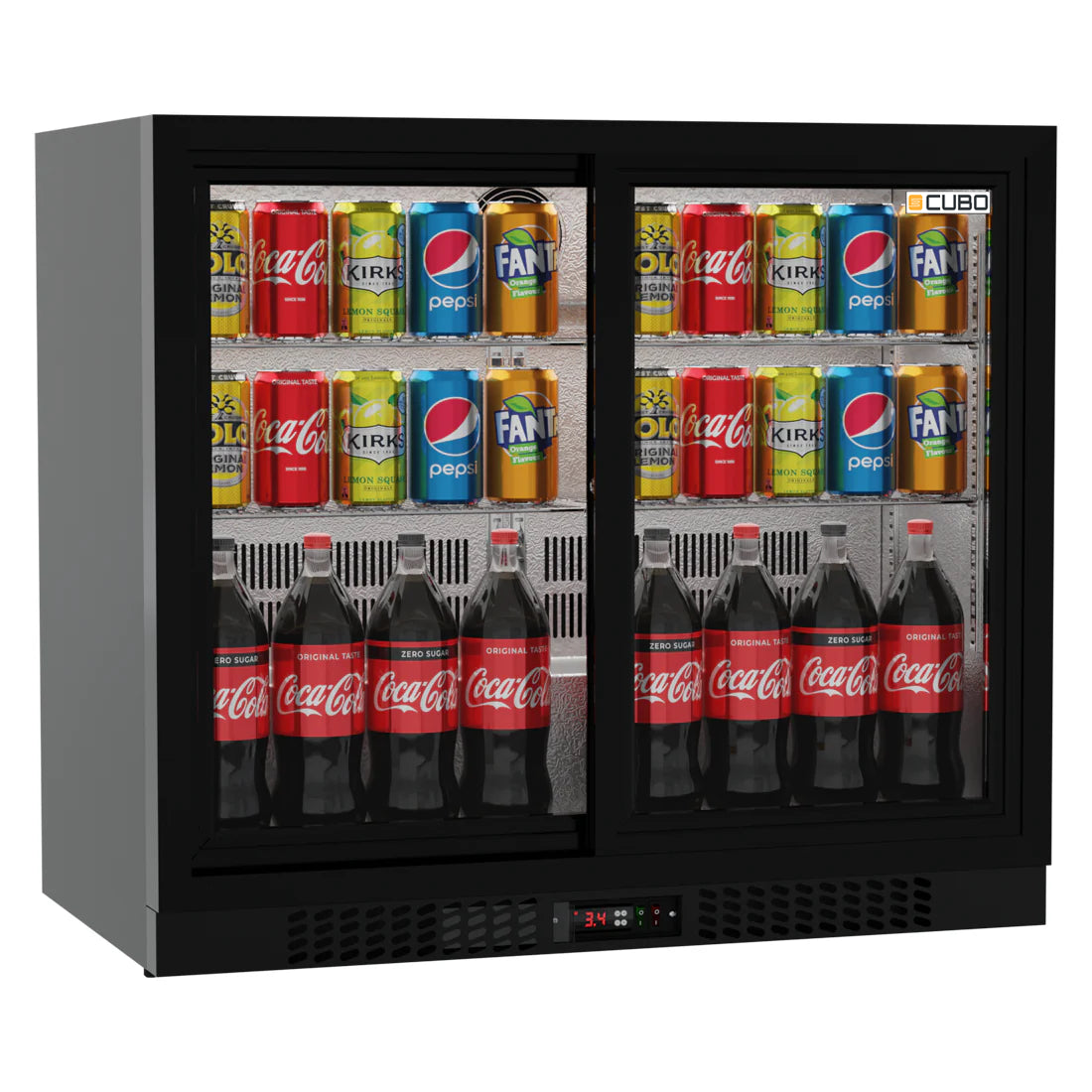 Bar Fridge 207L - 2 Sliding Glass Doors - Lockable - CS-210S-EE