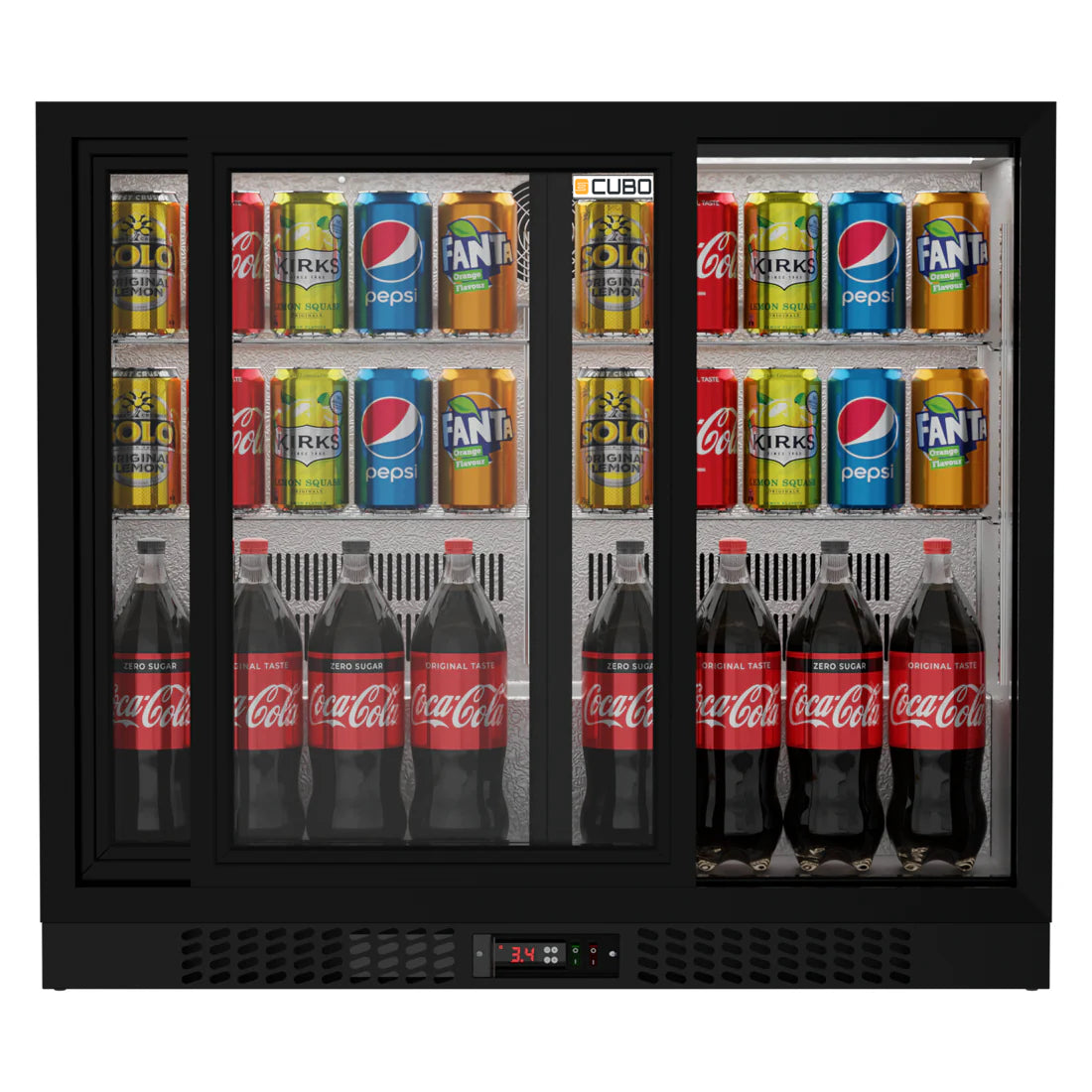 Bar Fridge 207L - 2 Sliding Glass Doors - Lockable - CS-210S-EE