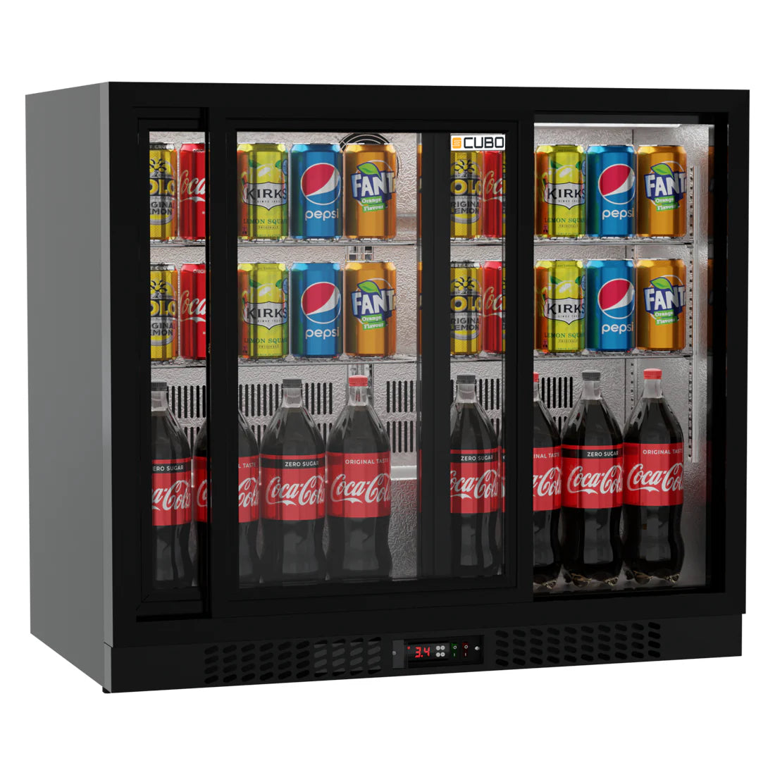 Bar Fridge 207L - 2 Sliding Glass Doors - Lockable - CS-210S-EE