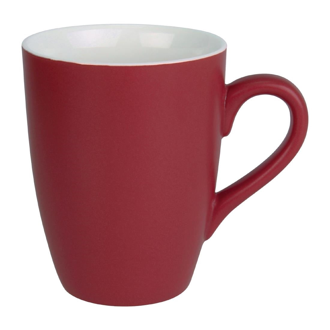 Olympia Matt Pastel Mug Red 340ml (Pack of 6) - CS043  Olympia