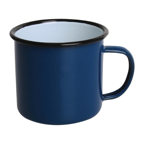 Olympia Enamel Mugs Blue 350ml (Pack of 6) - DC394  Olympia