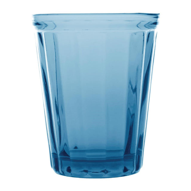 Olympia Cabot Panelled Glass Tumbler Blue 260ml (Pack of 6) - CR828  Olympia