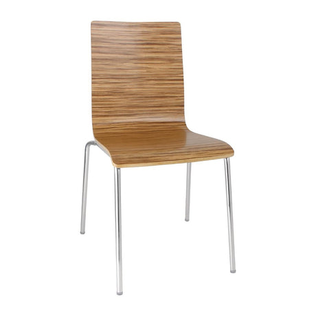 Bolero Square Back Side Chair Zebrano (Pack of 4) - GR344  Bolero