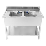 CUBO Stainless Steel Double Sink 1200mm with Backsplash CS-DSPW-1200