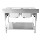CUBO Stainless Steel Double Sink 1200mm with Backsplash CS-DSPW-1200