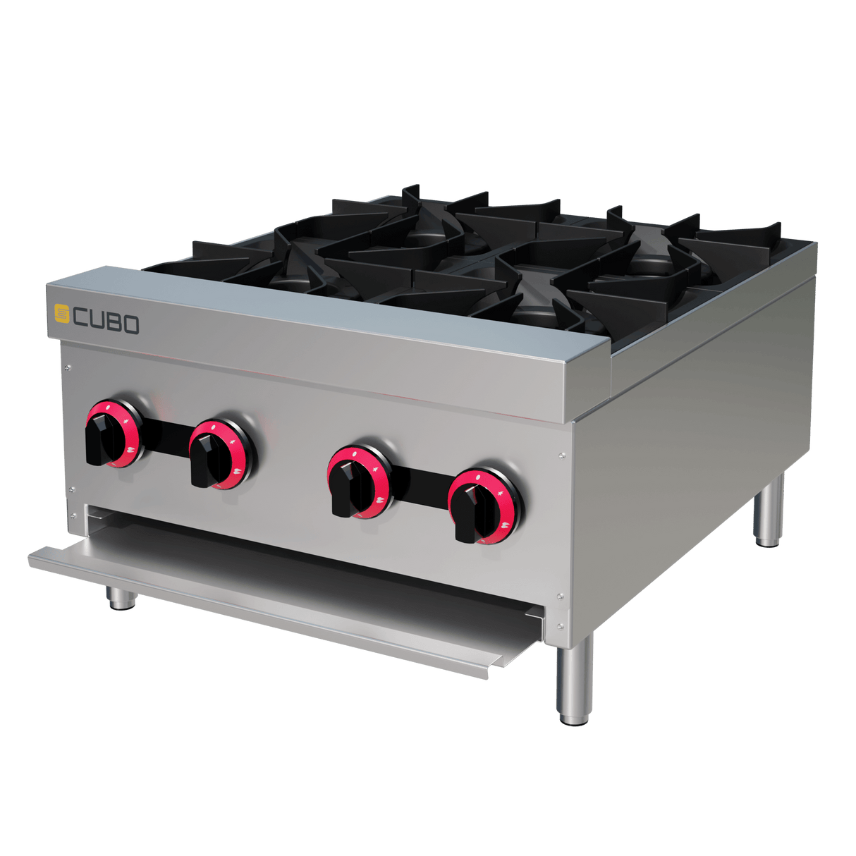 CUBO Gaskochfeld 61,5 cm – Arbeitsplatte mit 4 Brennern – 4 x 4,5 kW – CS-XRB-4-OZ-M