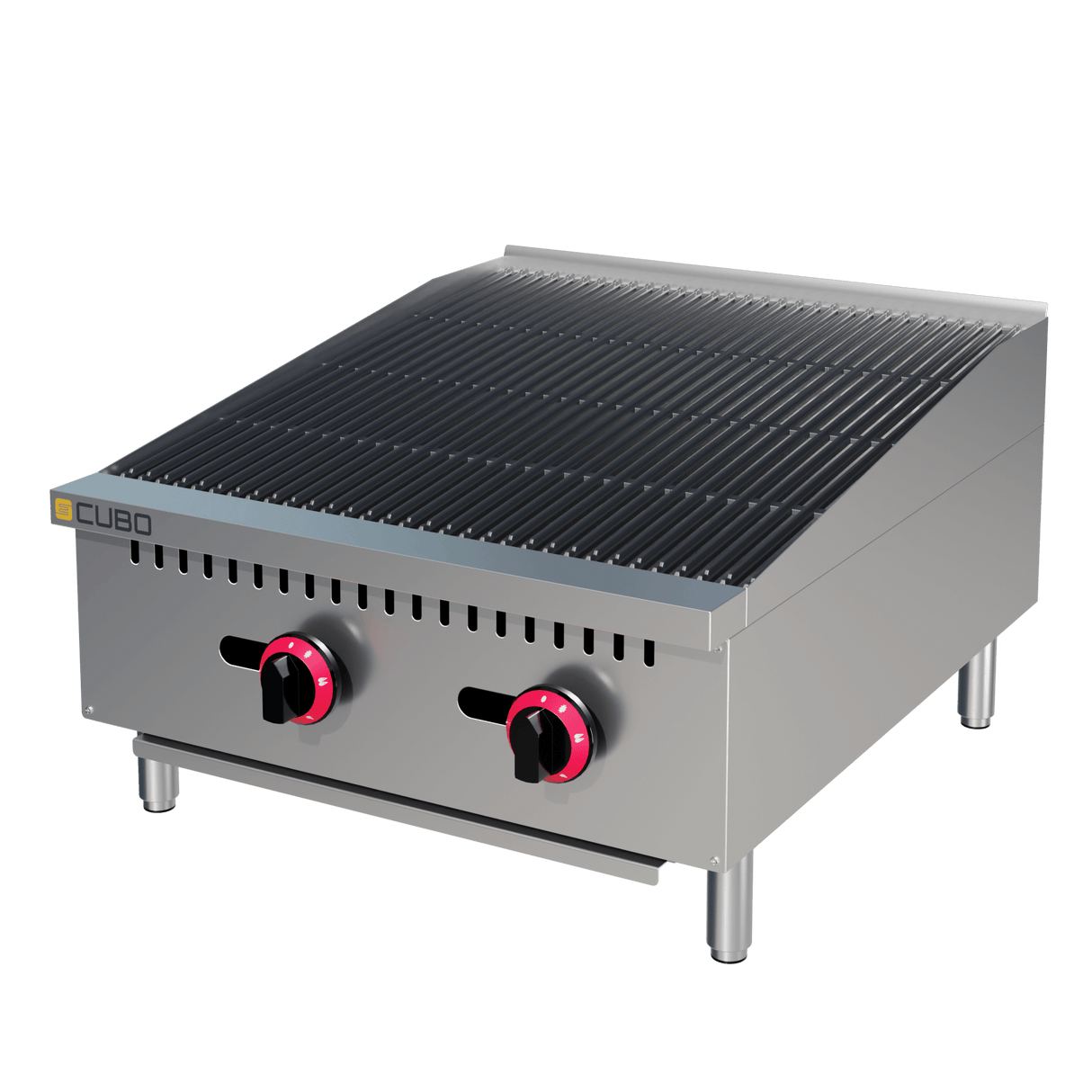 CUBO Chargrill Gas 60cm - 2-pits kookplaat - 2 x 7.5kW - CS-RFS-24-R-OZ