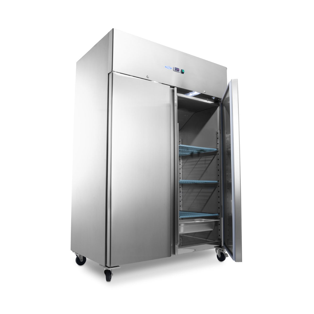 Maxima  Fridge - 1200L - 6 Adjustable Shelves (2/1 GN) - on Wheels - Stainless Steel  - 09400010