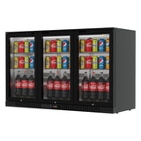 Bar Fridge 324L - 3 Hinged Glass Doors - Lockable - CS-320H-EE