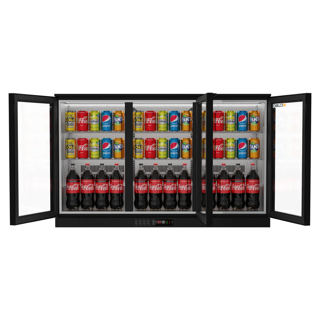 Barkühlschrank 324L - 3 Glasflügeltüren- Abschließbar - CS-320H-EE