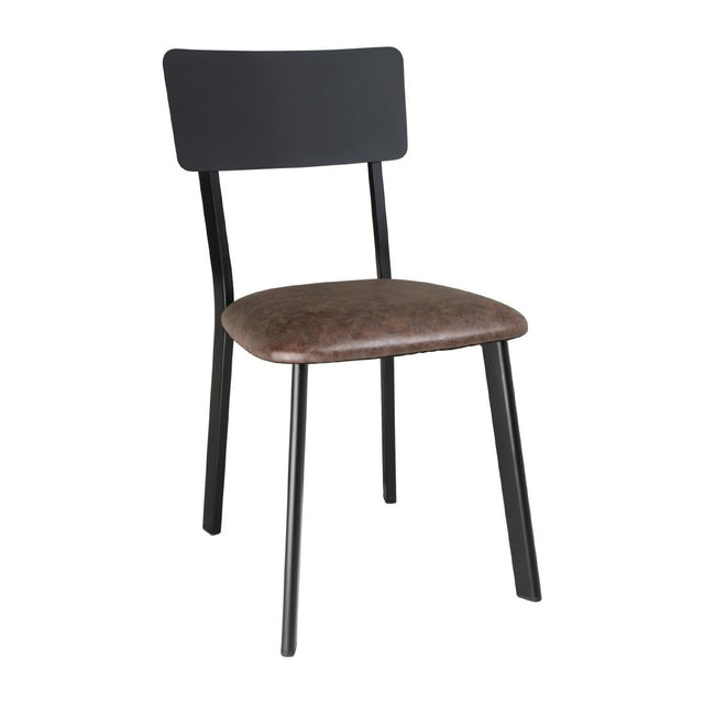 Bolero Metal & PU Side Chairs Vintage Mocha (Pack 4) - DR301  Bolero