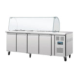 Polar U-Series Four Door Refrigerated Gastronorm Saladette Counter - CT395 Saladette Counters Polar