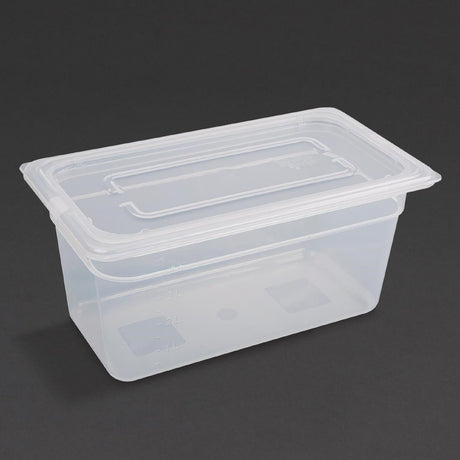 Vogue Polypropylene 1/3 Gastronorm Container with Lid 150mm (Pack of 4) - GJ520  Vogue