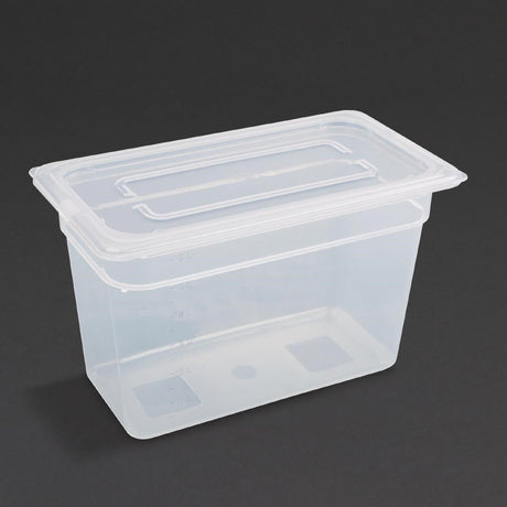 Vogue Polypropylene 1/3 Gastronorm Container with Lid 200mm (Pack of 4) - GJ521  Vogue