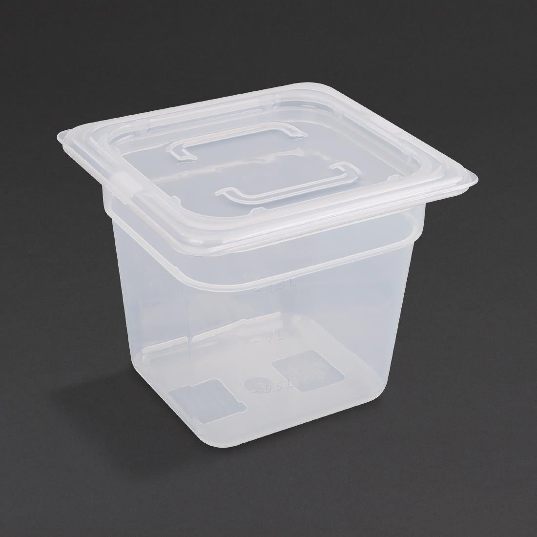 Vogue Polypropylene 1/6 Gastronorm Container with Lid 150mm (Pack of 4) - GJ527  Vogue