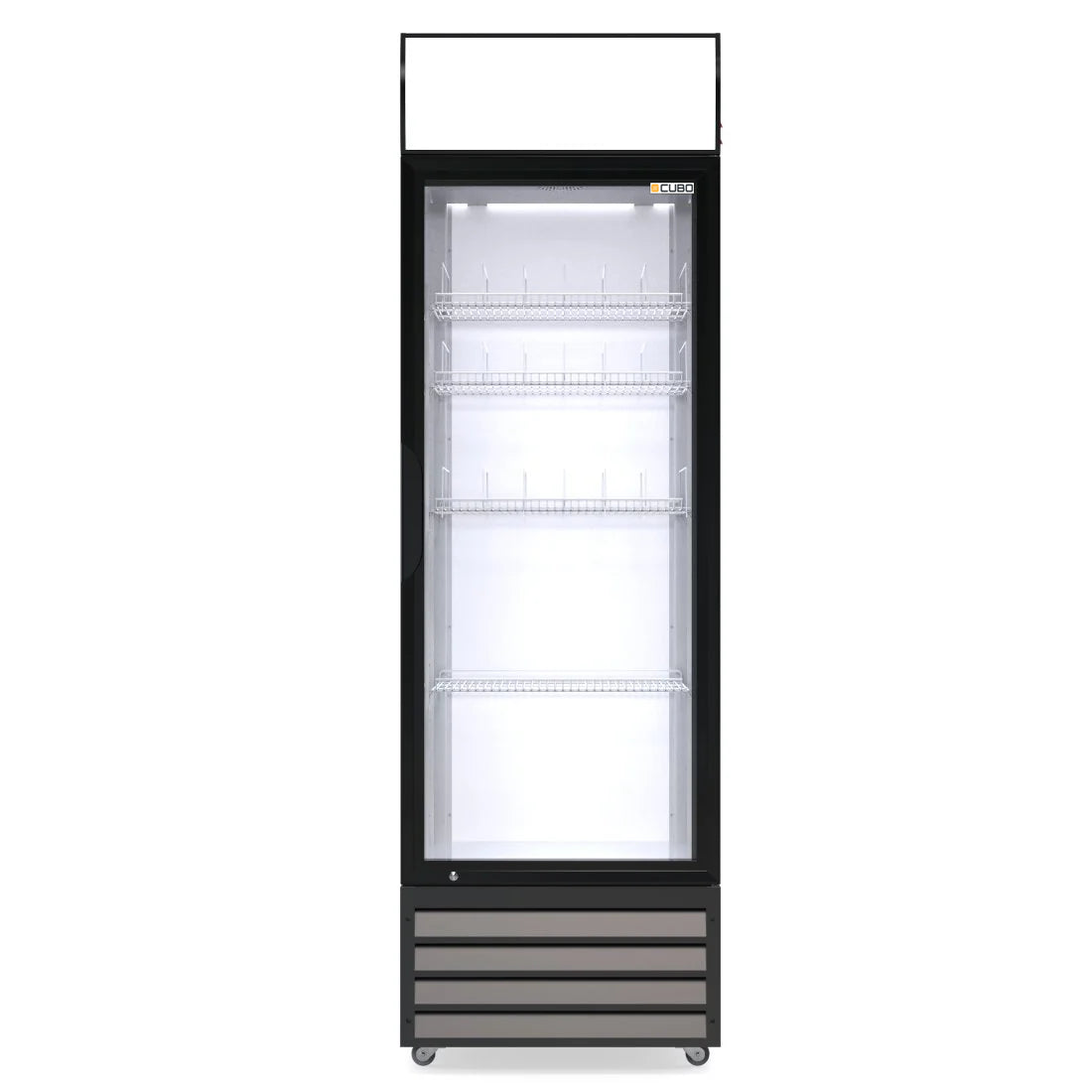 Display Fridge 335L - 1 Glass Door with Merchandising Canopy - Lockable - CS-370W-EE