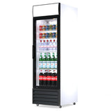 Display Fridge 335L - 1 Glass Door with Merchandising Canopy - Lockable - CS-370W-EE