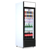 Display Fridge 335L - 1 Glass Door with Merchandising Canopy - Lockable - CS-370W-EE