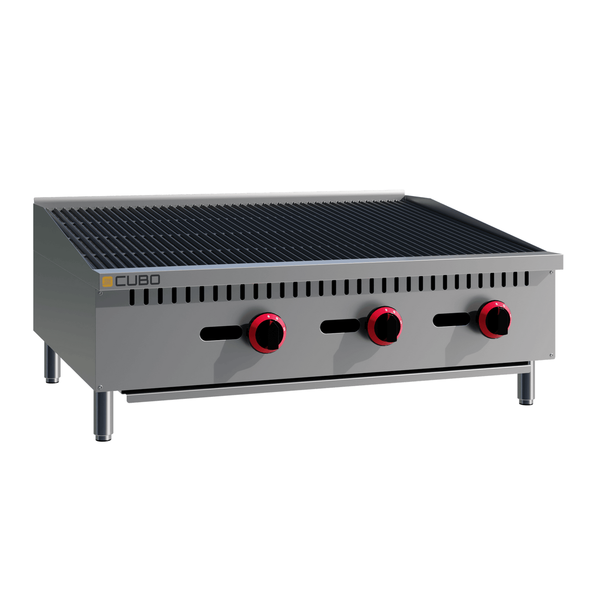 CUBO Chargrill Gas 90cm - 3-pits kookplaat - 3 x 7.5kW - CS-RFS-36-R-OZ