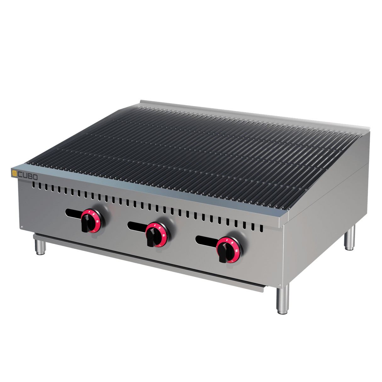 CUBO Chargrill Gas 90cm - 3-pits kookplaat - 3 x 7.5kW - CS-RFS-36-R-OZ