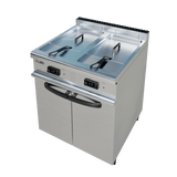 CUBO Gasfritteuse 2 x 20 l – freistehend – Doppelkorb, Doppeltank – CS-TG70-QC-2