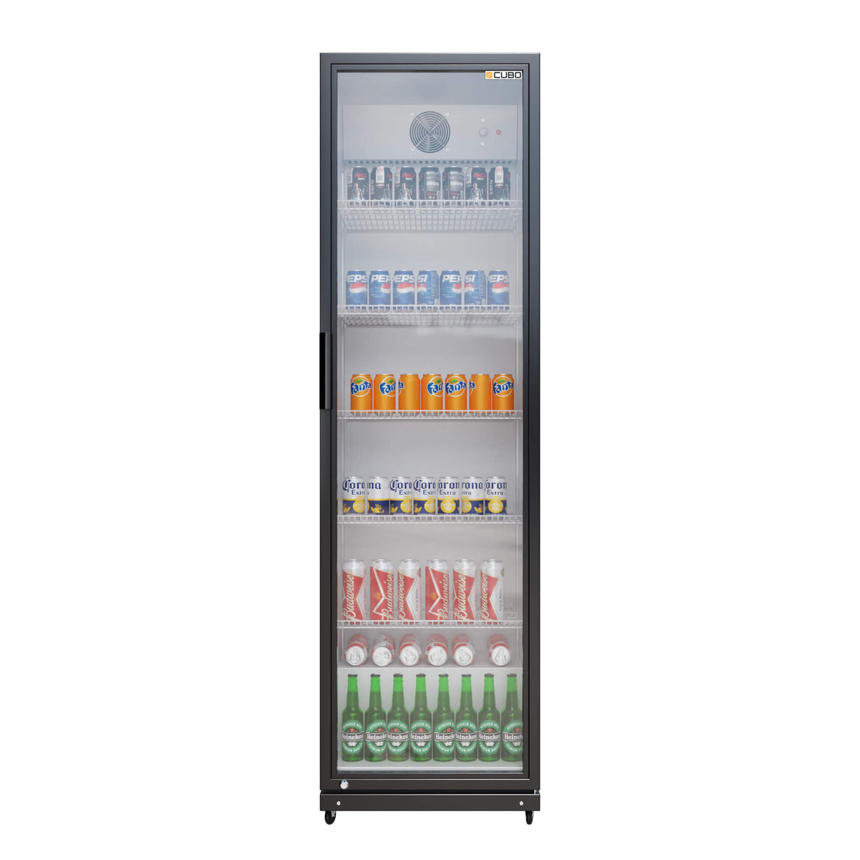 Display Fridge 373L - 1 Glass Door with LED lights- Lockable - CS-390W