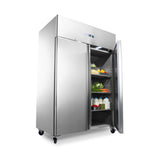 Maxima  Fridge - 1200L - 6 Adjustable Shelves (2/1 GN) - on Wheels - Stainless Steel  - 09400010