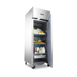 Maxima  Fridge - 600L - 3 Adjustable Shelves (2/1 GN) - on Wheels - Stainless Steel  - 09400000