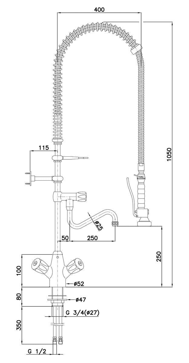 Bartscher Zweigriffmischer 26L-1801B - 400136