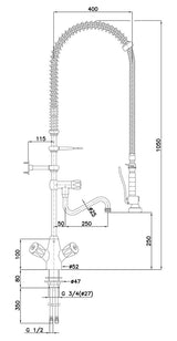 Bartscher Zweigriffmischer 26L-1801B - 400136