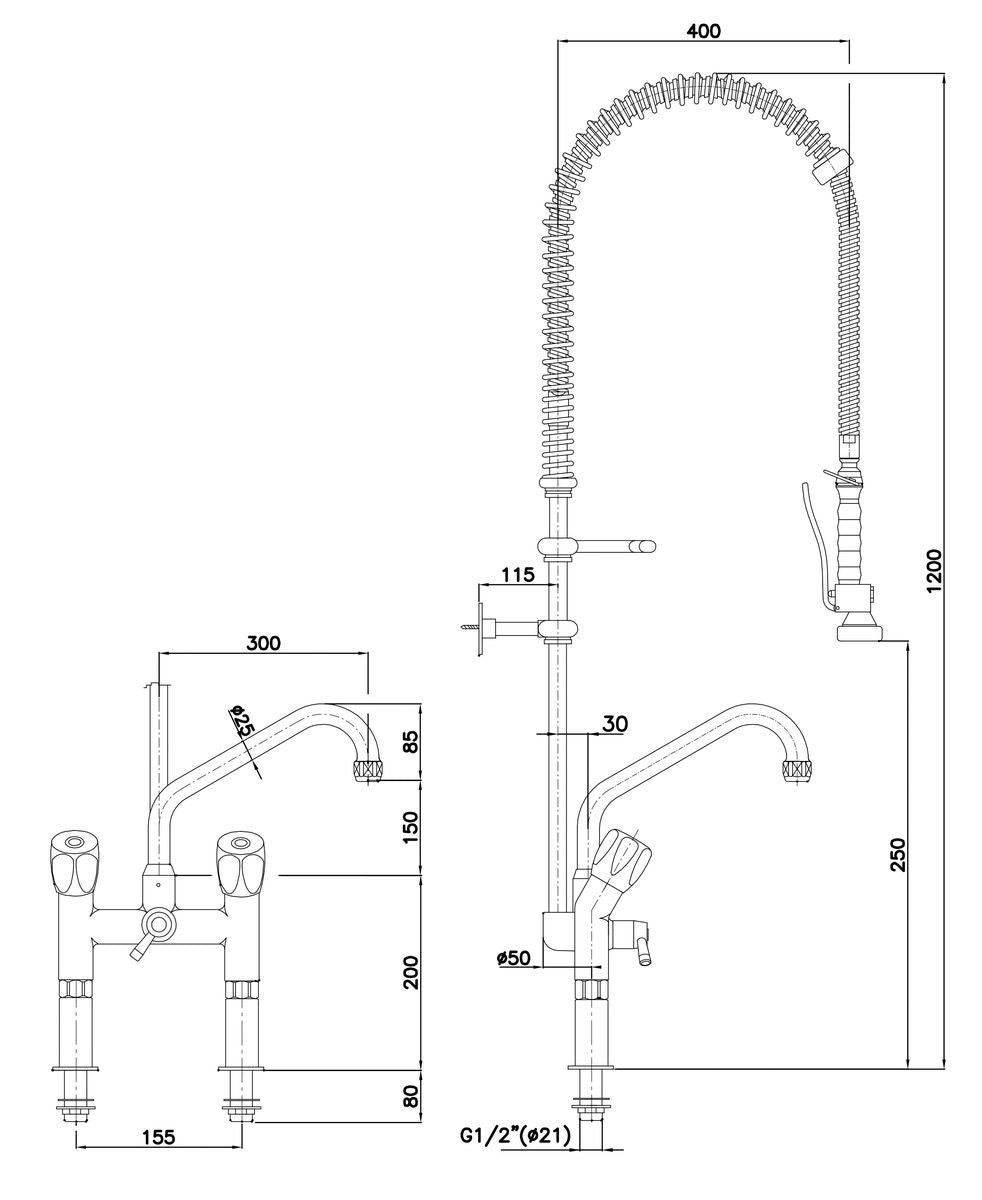 Bartscher Zweigriffmischer 40L-1802B - 400137