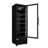 CUBO koelkast - 400 Liter – 1 Glasdeur – 5 Legplanken – Zwart Interieur – CS-SU400