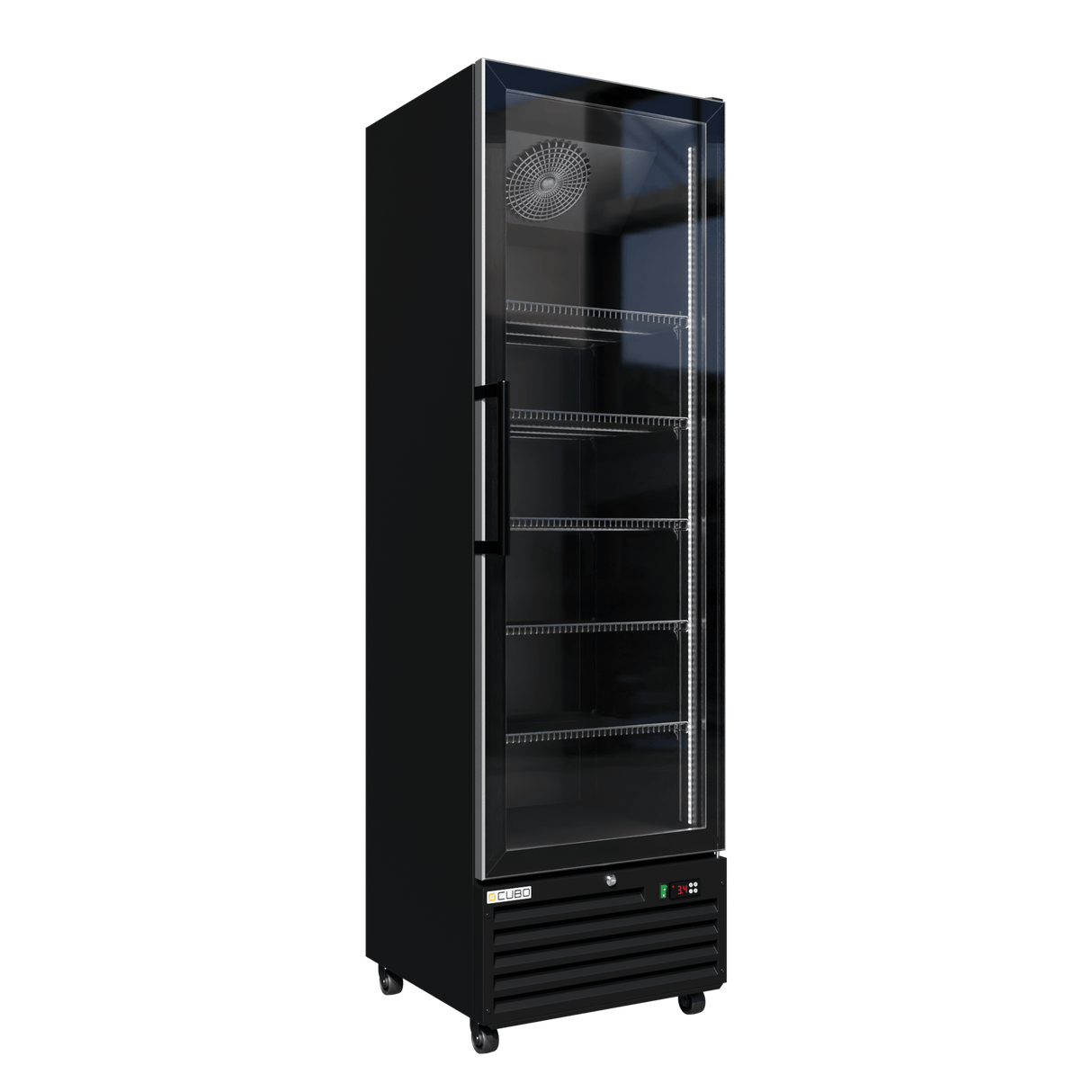CUBO koelkast - 400 Liter – 1 Glasdeur – 5 Legplanken – Zwart Interieur – CS-SU400