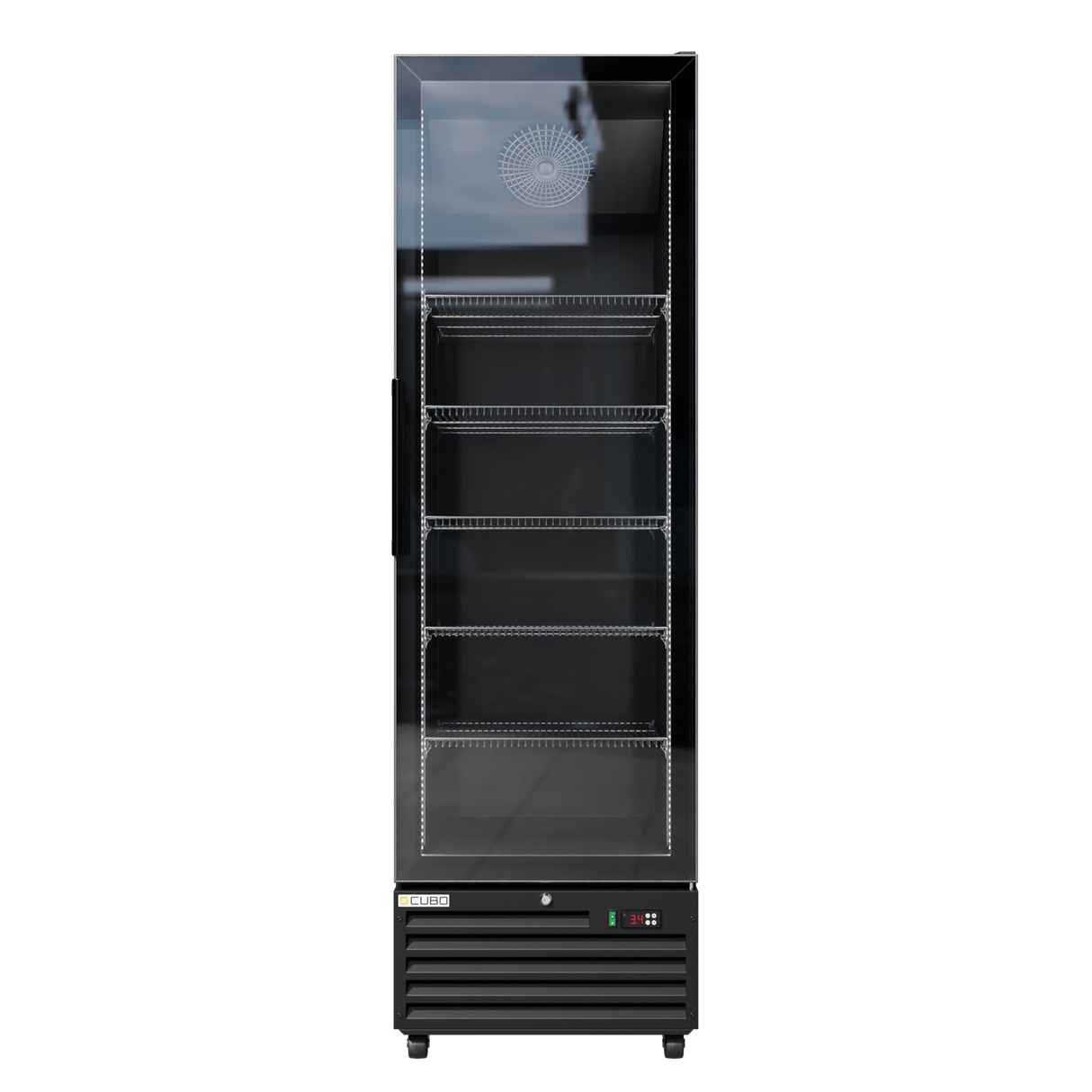 CUBO koelkast - 400 Liter – 1 Glasdeur – 5 Legplanken – Zwart Interieur – CS-SU400