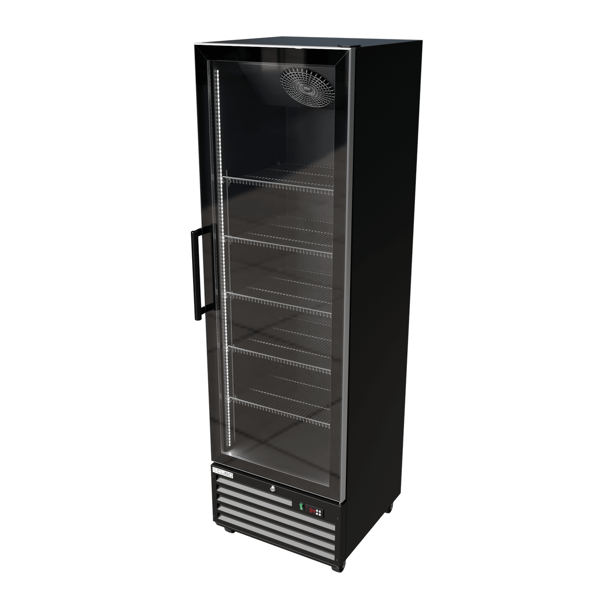 CUBO koelkast - 400 Liter – 1 Glasdeur – 5 Legplanken – Zwart Interieur – CS-SU400