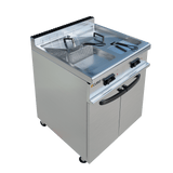 CUBO Gasfritteuse 2 x 20 l – freistehend – Doppelkorb, Doppeltank – CS-TG70-QC-2