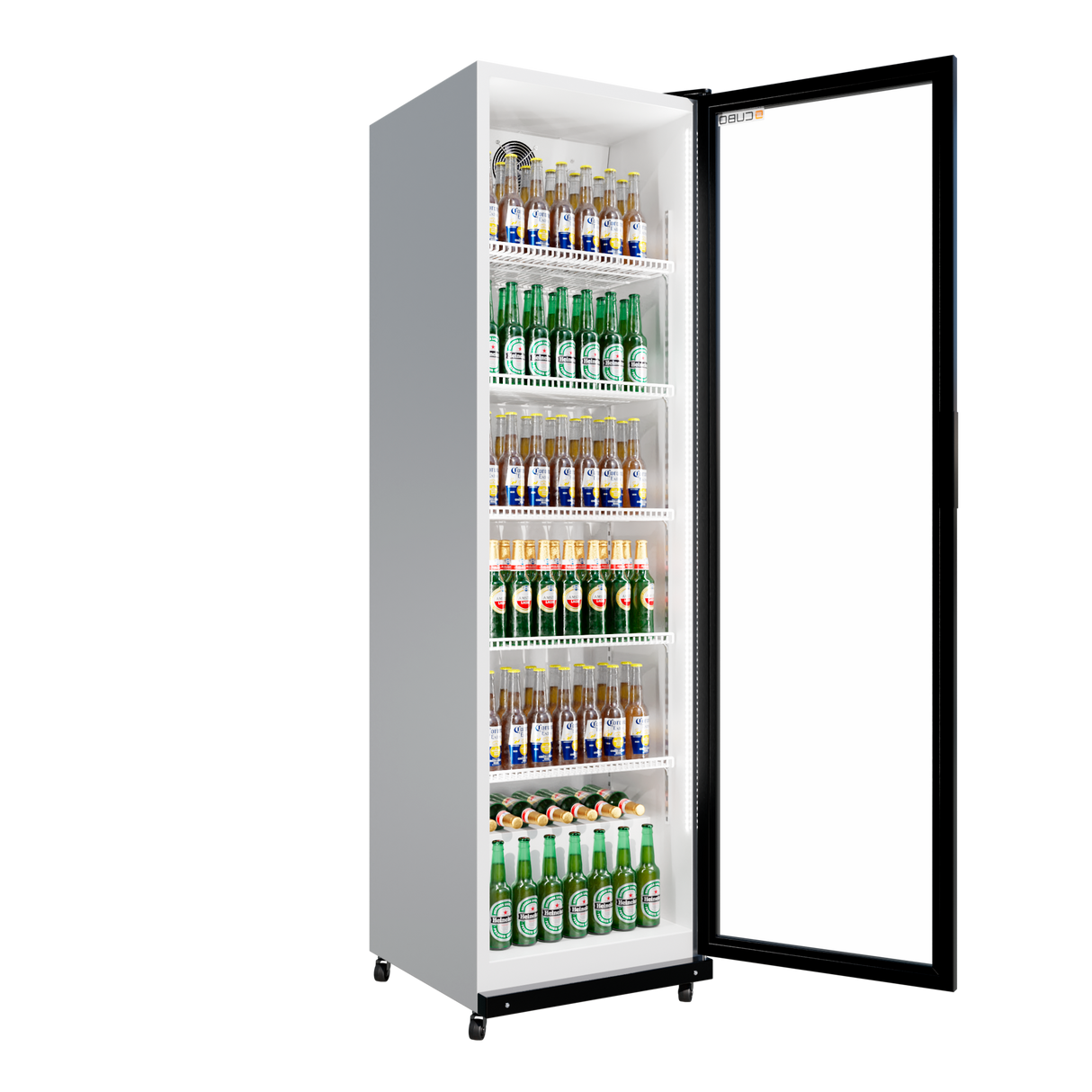 Cubo Display Fridge 373L - 1 Glass Door with LED lights- Lockable - Energy Efficient - CS-390W