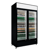 CUBO Kühlvitrine 525L - 2 Glastüren mit Scharnieren und Warendach - Abschließbar - Energieeffizient - CS-690A-EE