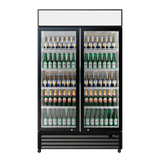 CUBO Kühlvitrine 525L - 2 Glastüren mit Scharnieren und Warendach - Abschließbar - Energieeffizient - CS-690A-EE
