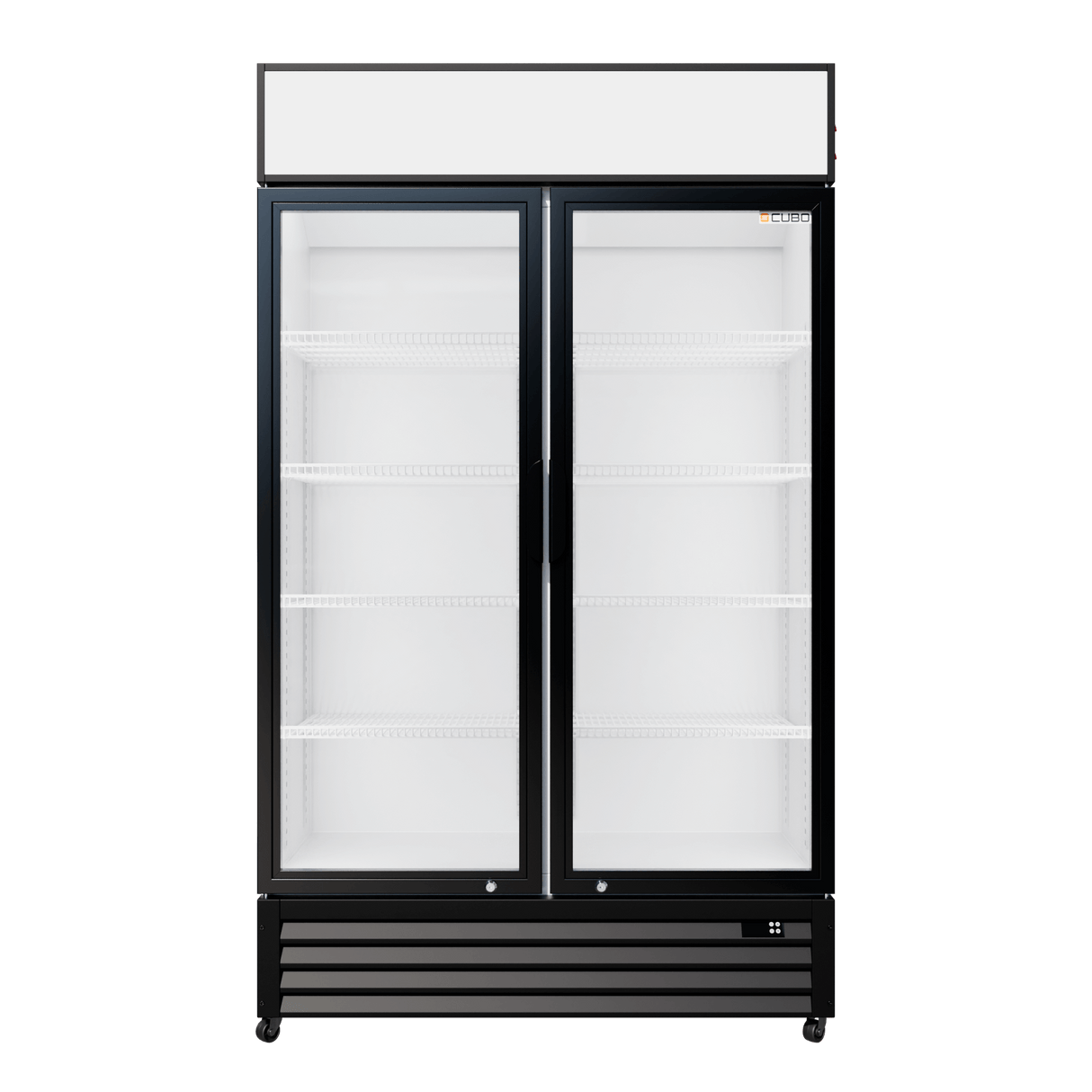 CUBO Kühlvitrine 525L - 2 Glastüren mit Scharnieren und Warendach - Abschließbar - Energieeffizient - CS-690A-EE
