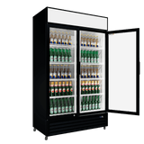 CUBO Kühlvitrine 525L - 2 Glastüren mit Scharnieren und Warendach - Abschließbar - Energieeffizient - CS-690A-EE