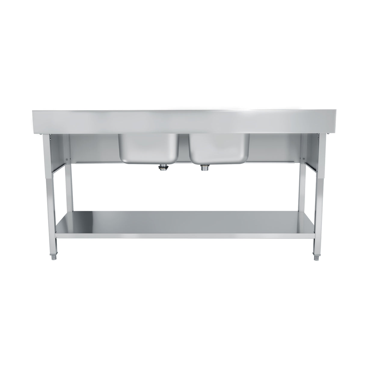 CUBO Doppelspülbecken aus Edelstahl mit Mittelbecken 1800mm CS-SSWB-1800