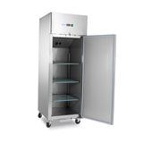 Maxima  Fridge - 600L - 3 Adjustable Shelves (2/1 GN) - on Wheels - Stainless Steel  - 09400000