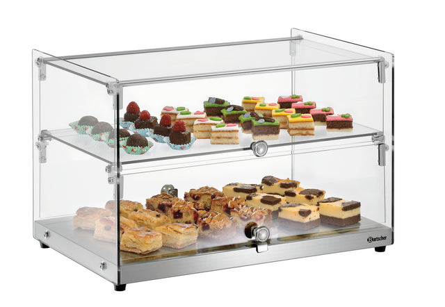 Bartscher Buffetvitrine Glas-Vitrine 3 Ebenen Edelstahl Silber NEU | Gastro Grande Bartscher Buffetvitrine Glas-Vitrine 3 Ebenen Edelstahl Silber NEU | Gastro Grande