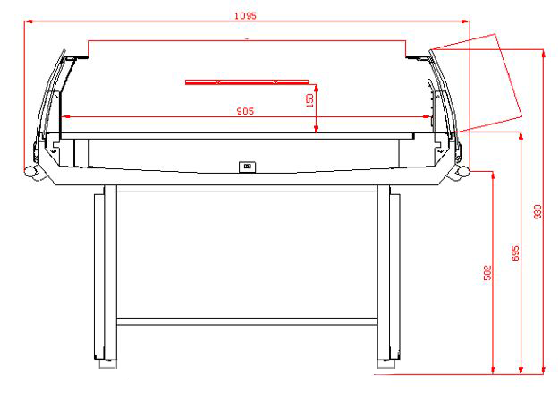 Combisteel Koel Eiland Met Glazen Afdekking 1.3 - 7090.0025