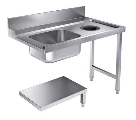 Combisteel Pre Wash Dishwasher Entry Sink with Scrape Waste Hole Flat Pack 1200mm - 7106.0020 Dishwasher Sinks Combisteel   