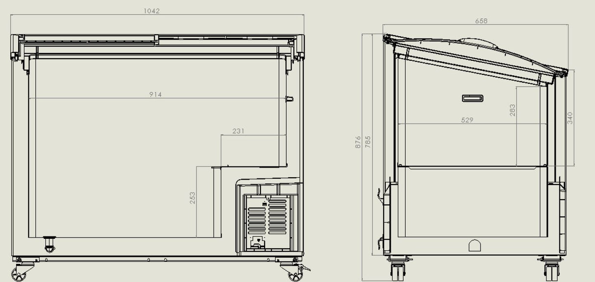 Combisteel Diepvrieskist Glazen Deksel 297 L - 7151.1005