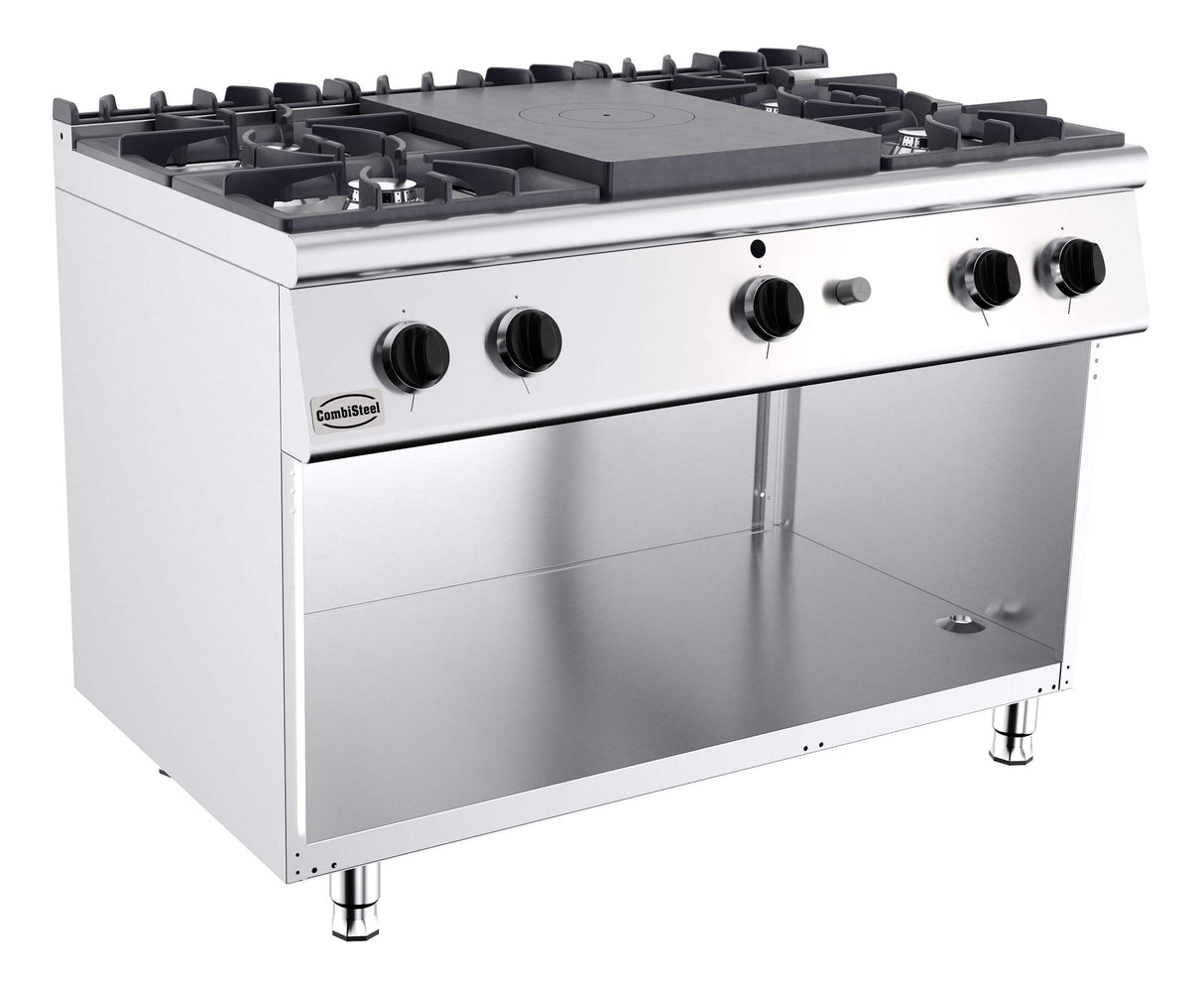 Combisteel 4 Gas Burner Range Stove with Solid Top - 7178.0585 4 & 6 Burner Ovens Combisteel   