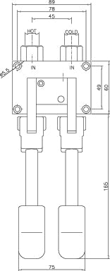 Combisteel Pedal Controlled Mixing Faucet 2 Pedals - 7212.0060